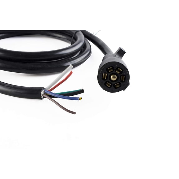 8FT 7 Pin Trailer Wiring Harness Heavy Duty 7 Way Trailer Plug, Waterproof 7 Wire Cable, Universal Trailer Wire Kit for RVs, Campers, Trailers by LifeSupplyUSA