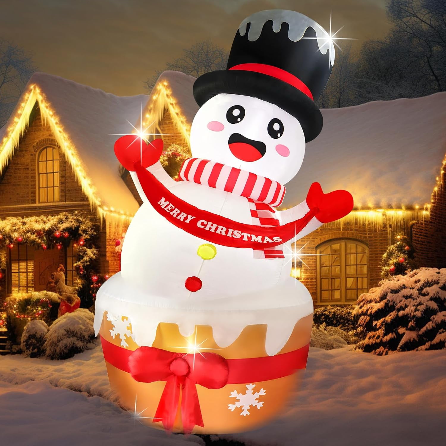 8FT Christmas Giant Inflatable LED Light Large Snowman Blow Up Yard ...