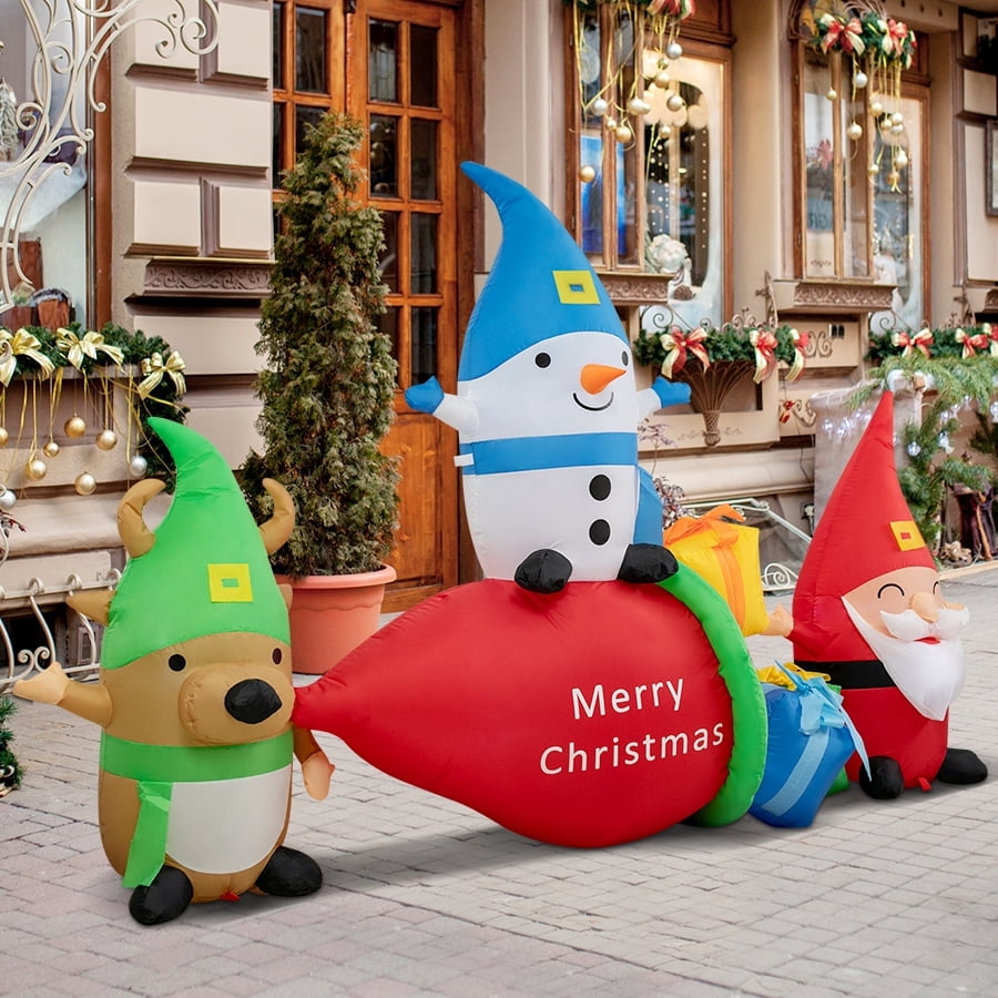 8FT Christmas Inflatables Outdoor Decorations: Santa Claus Snowman ...