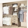 thumbnail image 1 of 8FT Closet System with Drawers, Wood Closet Organizer Built-In Bedroom Closet System With Doors, Wall Mounted Clothes Rack, 95.6Wx15.7Dx70.8H, 1 of 2