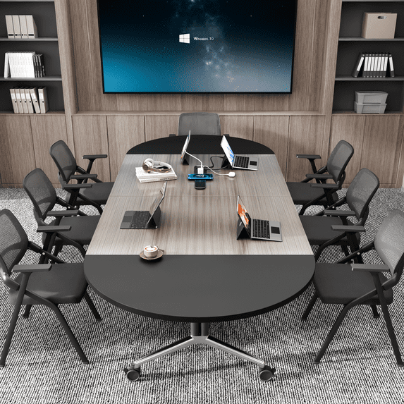 8FT Conference Table,Folding Conference Tables with Power Outlets,Large ...