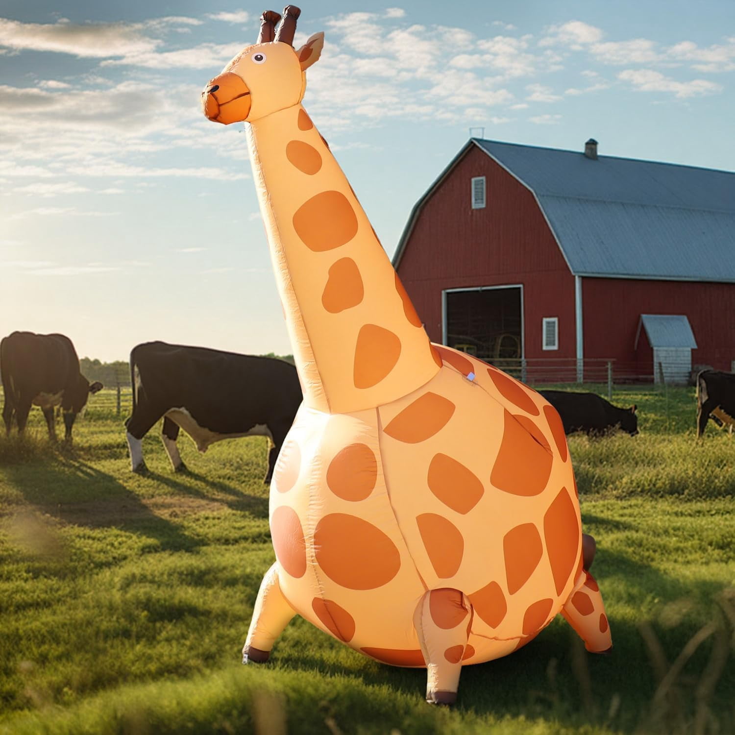 8FT Cute Chubby Giraffe Inflatbale Decorations, Christmas Inflatables ...