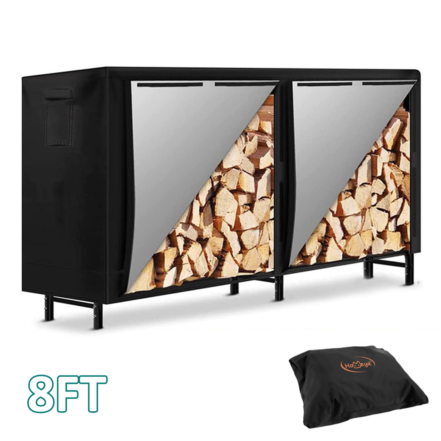8FT Firewood Rack Cover, Waterproof Log Rack Cover with Oxford Fabric ...