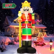 Yexmas 8FT Christmas Inflatable Nutcracker Soldier Blow Up Yard Decor with LED Light for Outdoor Christmas Party ,Garden and Lawn