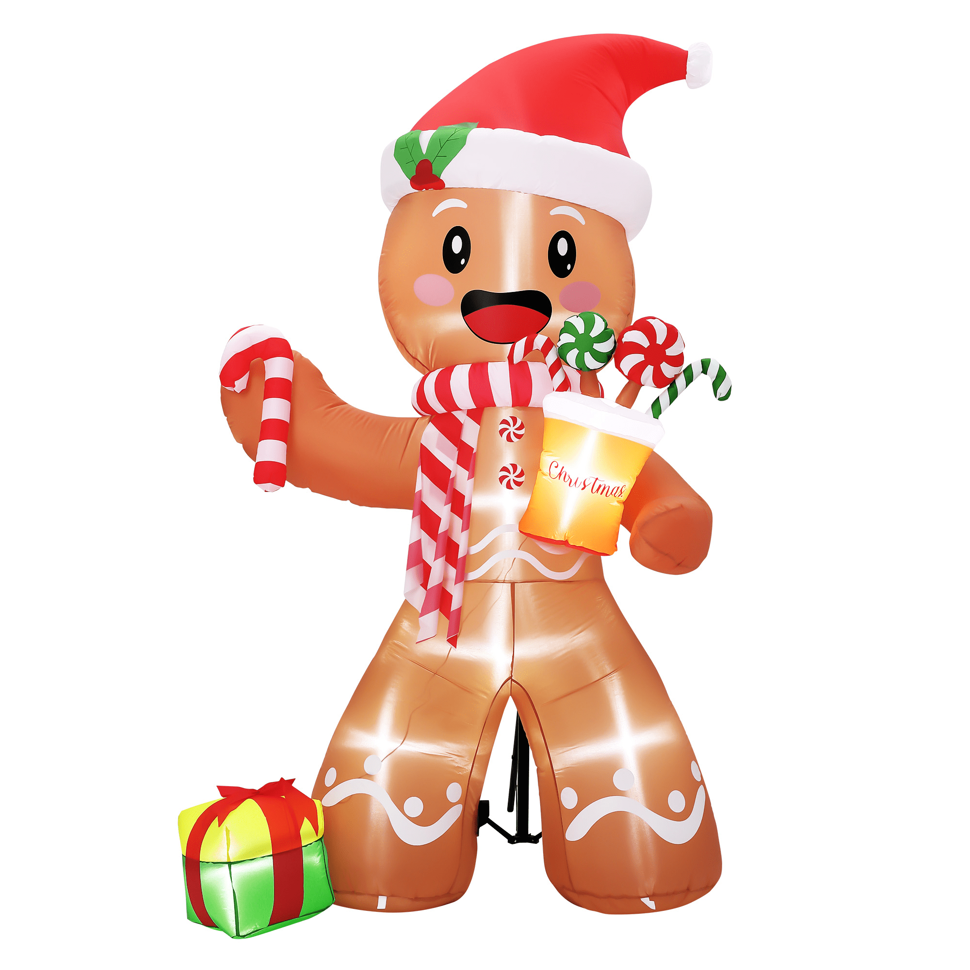Gingerbread Inflatable 8FT Gingerbread Man Christmas Inflatables Decoration, Blow Up Holiday ...