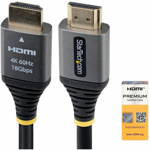 StarTech 8ft (2.4m) Premium Certified High Speed HDMI Cable, 4K 60Hz/1440p 144Hz, High-Flex HDMI 2.0 Cable with HDR10/ARC, 18Gbps