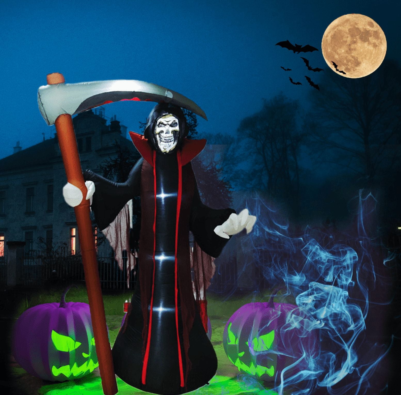 8FT Halloween Grim with red eyes and easy to inflate. - Walmart.com