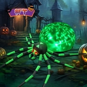 Yexmas 8FT Halloween Inflatables Outdoor Decorations Giant Spider Decorations with LED Lights and Air Pump Blow up Inflatable Green