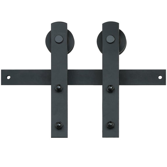 "8FT Heavy Duty Sliding Barn Door Hardware Kit - 330LBS Capacity, I-Shape Track, Silent Pulley, Fits 3.7-4.3FT Wide & 1.3-1.8" Thick Door Panel (Single Door)"