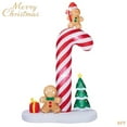 thumbnail image 1 of 8FT Inflatable Candy Cane with Gingerbread Men & Christmas Tree – Lighted Blow Up Christmas Decoration with 6 LED Lights, Built-in Fan, Stakes & Ropes for Indoor/Outdoor Use, 1 of 7