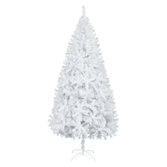 8FT Iron Leg White Christmas Tree with 1349 Branches, Unlit Premium Holiday Xmas Tree Easy Assembly for Wedding Party Desk Table Holiday Decorations