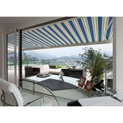 Advaning Luxury Series 8x6 ft. Manual Retractable Sunshade Awning - Ocean Blue
