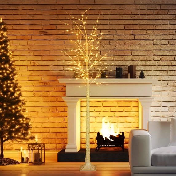 8FT LED Birch Tree Fairy Light Indoor Outdoor Christmas Holiday Decoration
