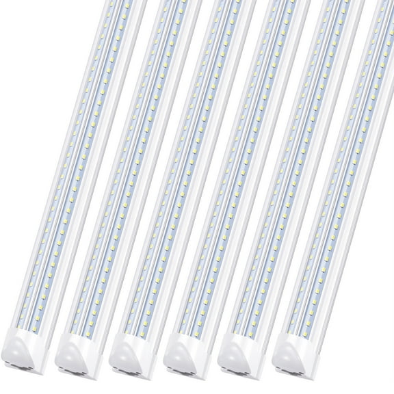 8FT LED Shop Light Fixture 8Foot T8 Linkable LED Tube light warehouse Lamp 6Pack