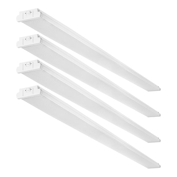 8FT LED Wraparound Light 110W, 4 Pack - 10000LM Flush Mount Shop Light, 6500K Daylight, Garage/Kitchen/Office Lighting, Fluorescent Replacement