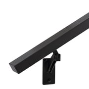 8FT Matte Black Handrails Kit for Indoor Outdoor Stairs Modern Aluminum Handrail Set,2" X1" Grab bar,Adjustable 304 Stainless Steel Brackets Included Rust Free