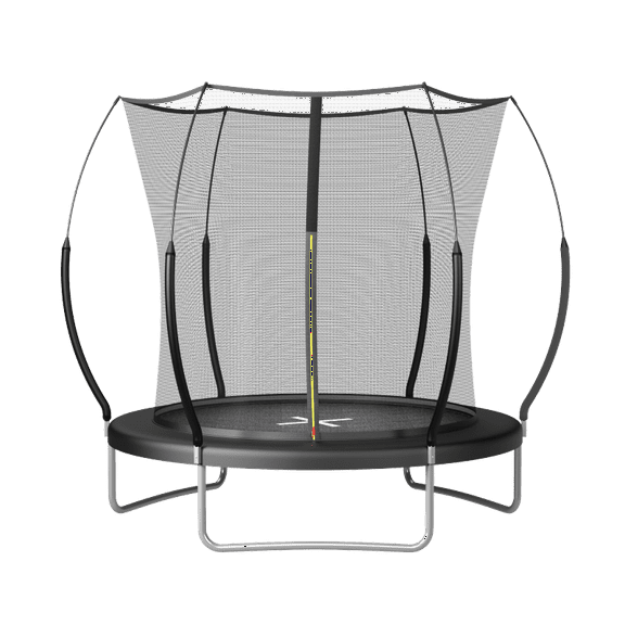 8FT No-Gap Springfree Trampoline - Soft Silent Bungees, Rust-Proof Fiberglass Poles | Safe Zip Net, Durable PVC+PP Pad