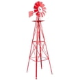 thumbnail image 1 of 8FT Ornamental Windmill, Heavy Duty Durable Metal Weather Vane Garden Decoration Weather Resistant for Garden, Yard, Farm, Seaside (8ft-red), 1 of 16