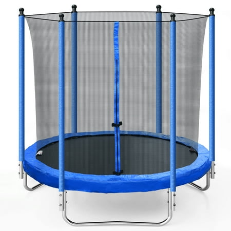 8FT Outdoor  Trampoline with Enclosure Net and Ladder, Recreational Combo Bounce Trampoline for Kids and Adults, Trampoline with Waterproof Jump Mat for Indoor Outdoor Backyard