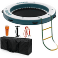 thumbnail image 1 of 8FT Round Inflatable Floating Dock,6 Inch Hammock Tanning Pool with PVC Construction Supports 4-7 Adults Perfect for Lakes,Pools,Oceans Quick Inflate/Deflate, 1 of 7