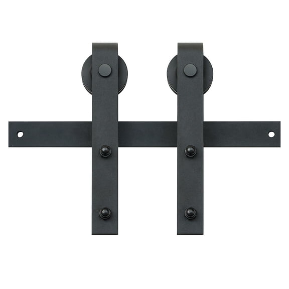 8FT Sliding Barn Door Hardware Kit, Heavy Duty 330LBS for Single Door 3.7-4.3FT, J Shape Track & Silent Pulley