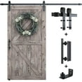 8FT Sliding Barn Door Hardware Whole Kit (Include 8FT Track Kit & Pull