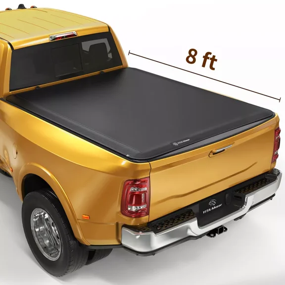 8FT Soft Tri-Fold Tonneau Cover For 1999-2024 Ford F250 F350 Superduty Truck Bed