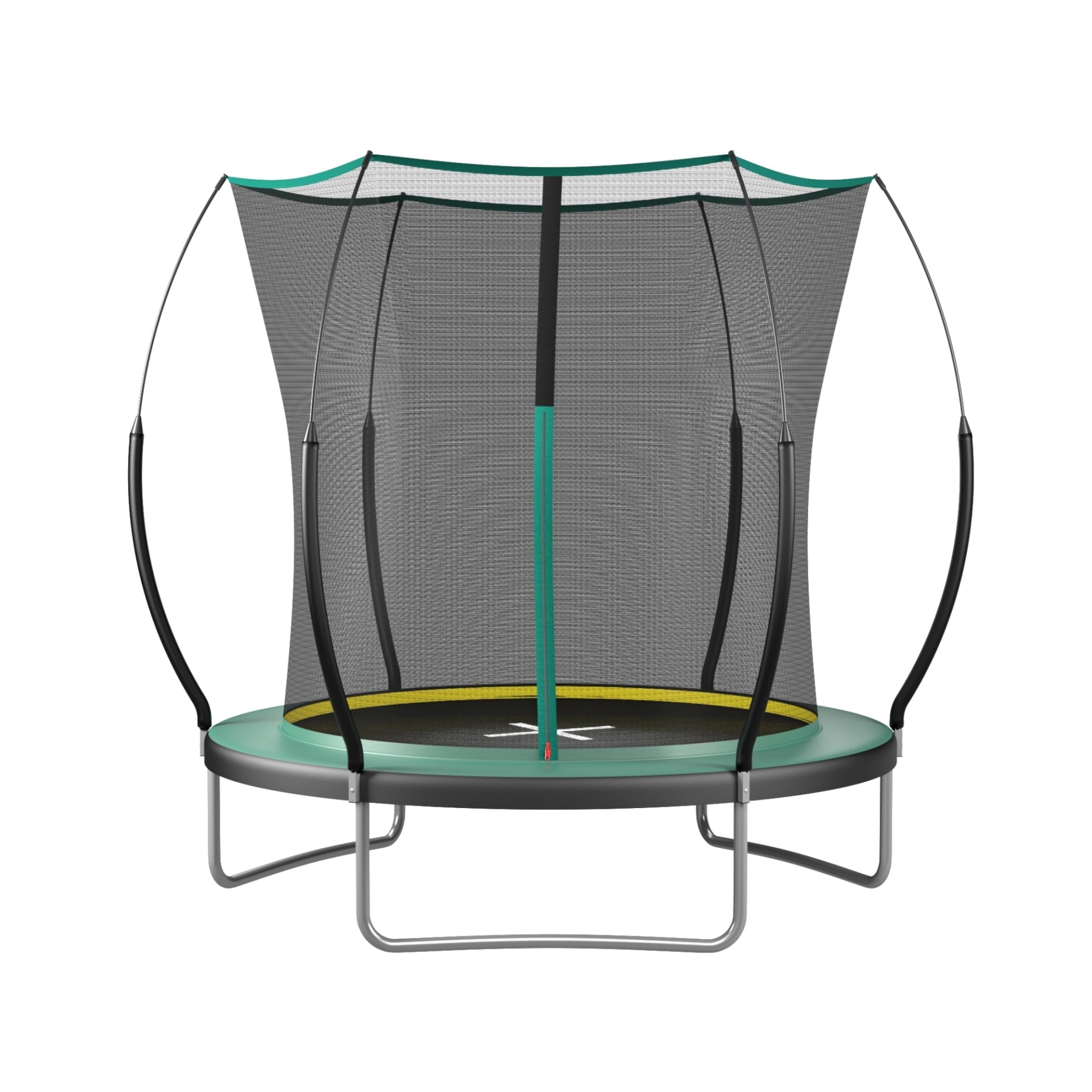8FT Springfree Toddler Trampoline, SHINPT Outdoor Trampolinewith No-gap Design, Trampoline for Kids with 3 W-shape Legs, Recreational Trampoline with Net, Kids Indoor Bounce House for Best Gift