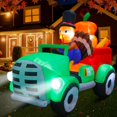 thumbnail image 1 of 8FT Thanksgiving Inflatables Turkey Outdoor Decorations, Blow Up Turkey Inflatable Driving Car Built-in LED Lights for Happy Thanksgiving Party Outside Yard Garden Holiday Autumn Fall Decor, 1 of 6