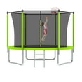 thumbnail image 1 of 8FT Trampoline for Kids,Outdoor Trampoline with Basketball Hoop,Recreational Trampoline with Safety Enclosure Net,Green, 1 of 8