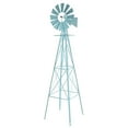 thumbnail image 1 of 8FT Weather Resistant Windmill, Outdoor Garden Metal Windmills Weather Vane for Yard Lawn, Blue, 1 of 7
