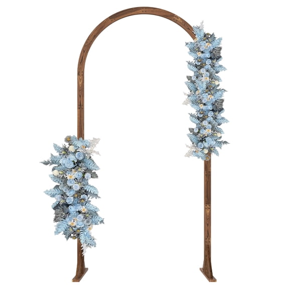 8FT Wooden Wedding Arch Backdrop Stand - Natural Square Wood Arbor Frame for Ceremony, Anniversary & Party Decor