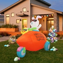 8FT bunny chick sitting on carrot, Easter outdoor inflatable decoration