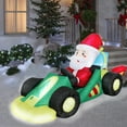 thumbnail image 1 of 8FT giant Christmas Inflatable Santa Claus Driving Formula car racing Car with Build-in LED Lights, Blow up Christmas Inflatable Outdoor Decorations Large Party Yard Decoration, 1 of 7