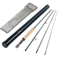 thumbnail image 1 of 8Fans Fly Fishing Rod with Tube, 4-Sections,Fast Action Fly Rod with Pacbay Titanium-Coated Snake Guides,AAAA Pure Cork Handle,4-8w, 1 of 5
