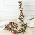 thumbnail image 1 of 8Ft Artificial Rose Fake Vines with 45 Flowers - Dense Wall Vines Fake Hanging Garland for Wall, DIY Wedding, Party & Home Decor, Indoor/Outdoor Flexible Valentine's Day Decoration(D), 1 of 7
