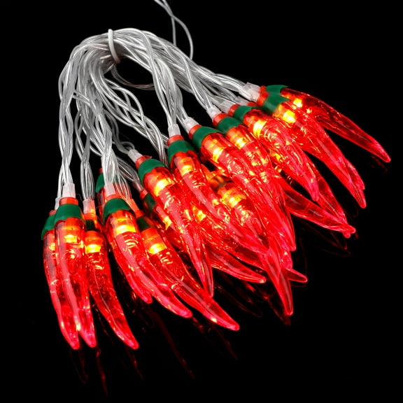 WRITWAA Battery Powered Chili Lights with 20 Leds Water Resistant Wire for Balcony Garden
