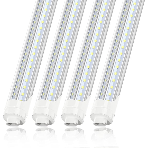 8Ft HO LED Tube Light Bulbs,Bi-pin R17D Dual End Powered, V Shape 90W 6500K, 4-Pack