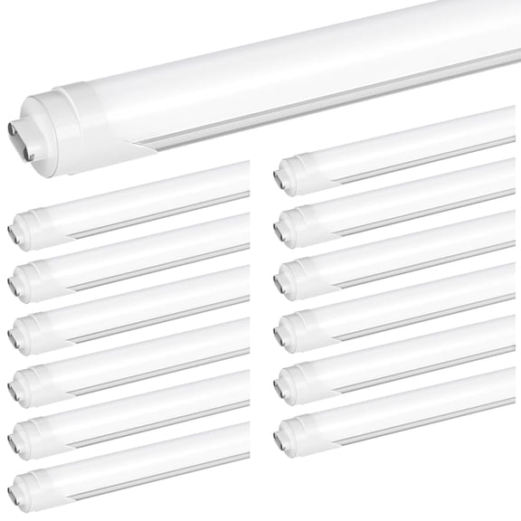 8Ft HO R17D LED Tube Light Bulbs,Bi-pin Dual End Powered, Dual Row 72W 5000K Frosted,4-Pack