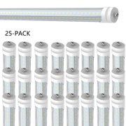 CNSUNWAY 8FT T8 LED Tube Light Bulbs D Shape, 90W 11700LM Single Pin Fa8, 6000K Cool, 25-Pack