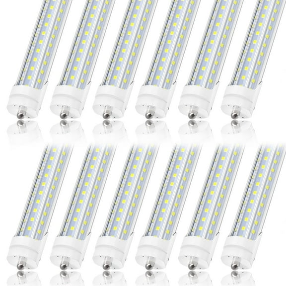 8Ft LED Tube Light Bulbs,Single Pin Fa8 Base,D Shape 120W 6000K,25-Pack