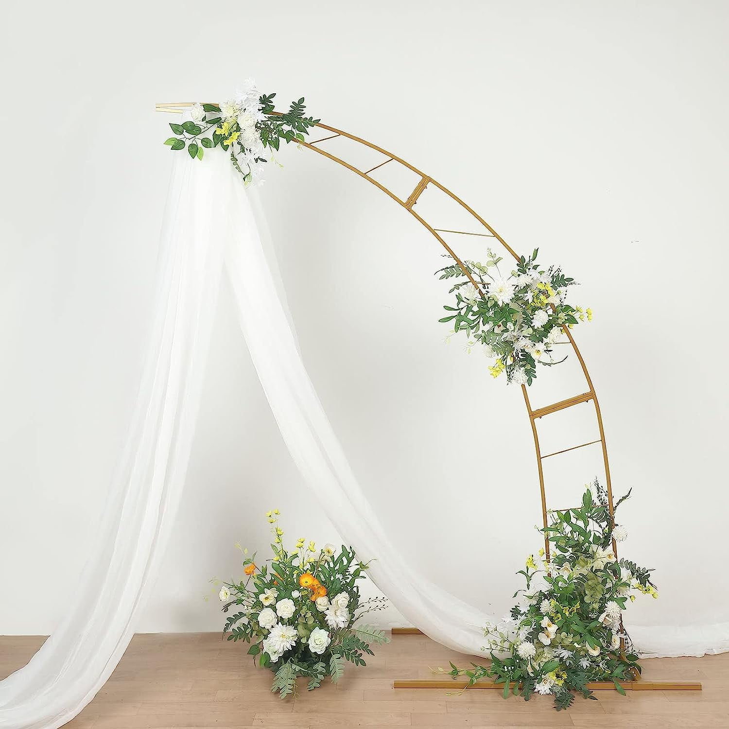 8ft Metal Wedding Arch Photography Backdrop Stand, Curved Design Flower ...