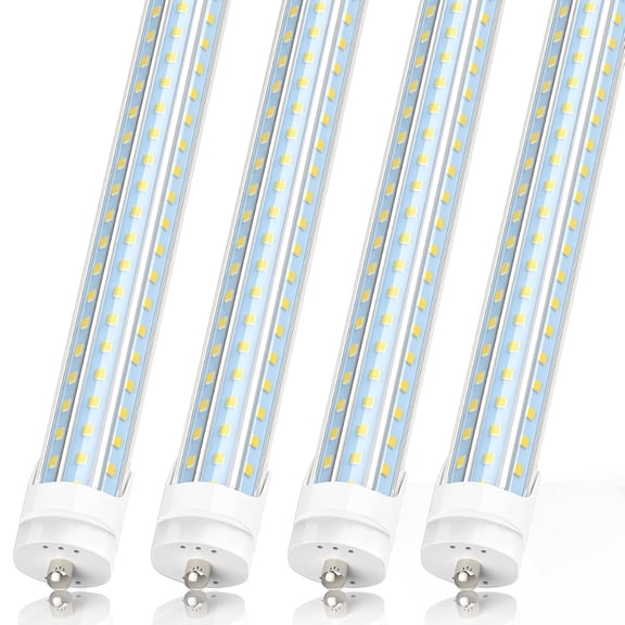 8Ft Single Pin Fa8 LED Tube Light Bulbs,D Shape 120W 12000Lm 6000K,4-Pack