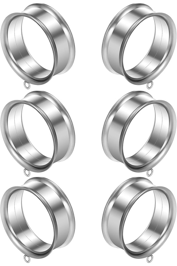 8G-25mm DIY Tunnels Plugs Gauges for Ears 316L Surgical Steel Double Flare Ear Dangle Gauges Accessories Piercing Jewelry for Women Men Silver Black Gold Tone[t741]