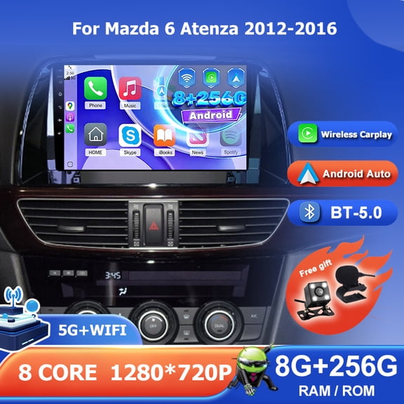 8GB+256GB For Mazda 6 Atenza 2012-2016 Android 16 CarPlay&Android Auto Car Stereo GPS CANBUS