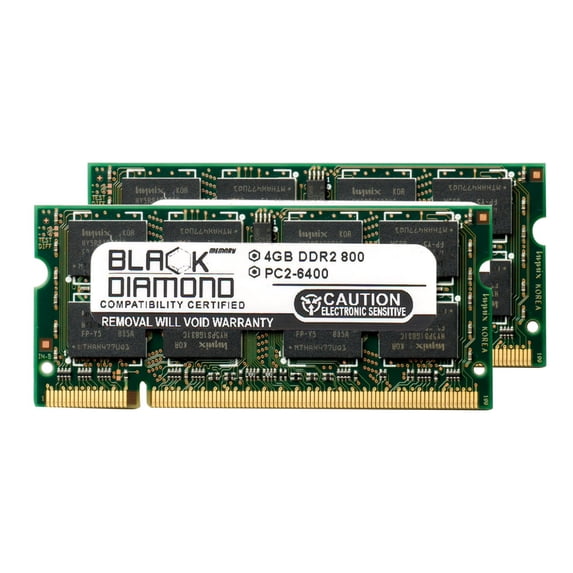 8GB 2X4GB Memory RAM for Dell Vostro Laptop 1520 200pin 800MHz PC2-6400 DDR2 SO-DIMM Black Diamond Memory Module Upgrade