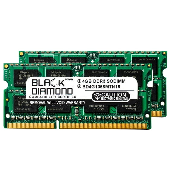 8GB 2X4GB Memory RAM for Gateway NV Series nv59c 204pin 1066MHz PC3-8500 DDR3 SO-DIMM Black Diamond Memory Module Upgrade