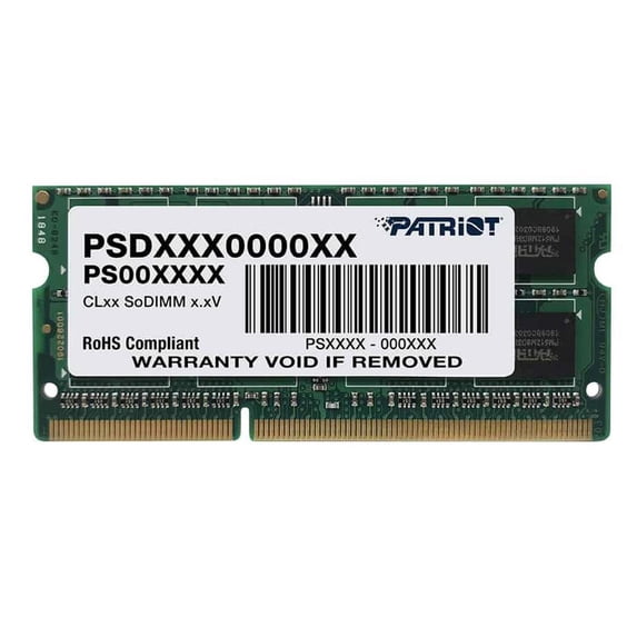 Patriot Memory for Ultrabook - DDR3L - module - 8 GB - SO-DIMM 204-pin - 1600 MHz / PC3-12800 - CL11 - 1.35 V - unbuffered - non-ECC