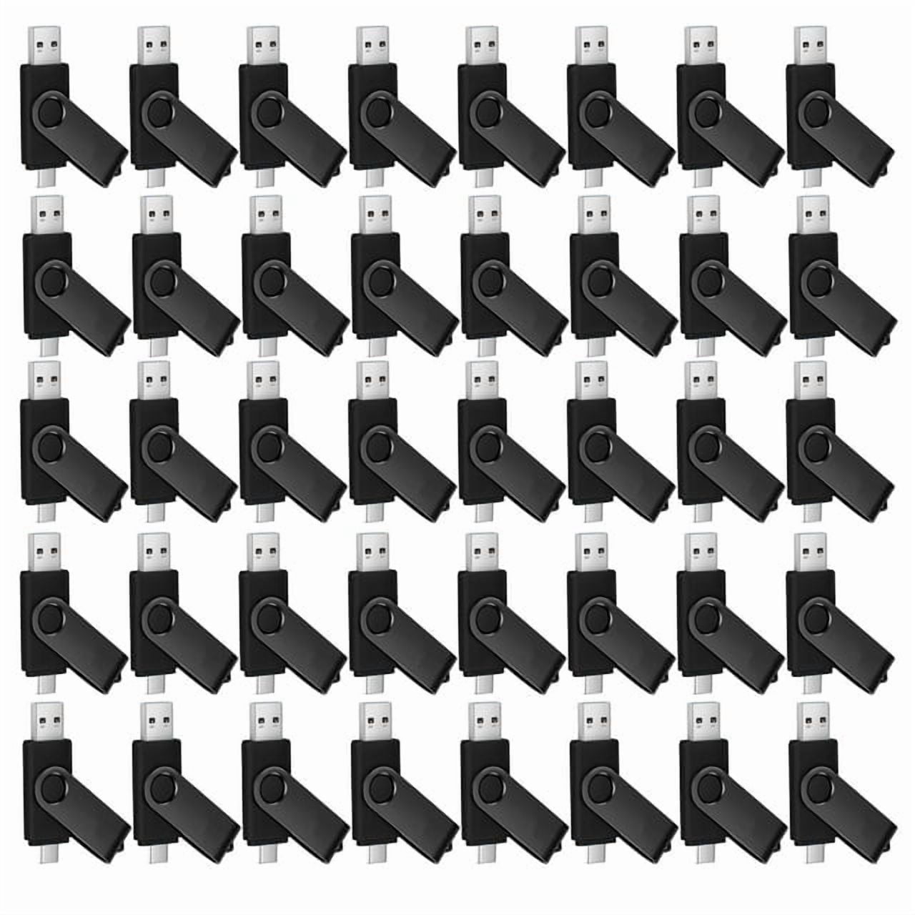 8GB TYPE C Thumb Drive USB 2.0 Swivel Design 2-in-1 Type-C Memory Stick for Android Smartphone, Computer, MacBook, Tablet, PC (50Pack Black)