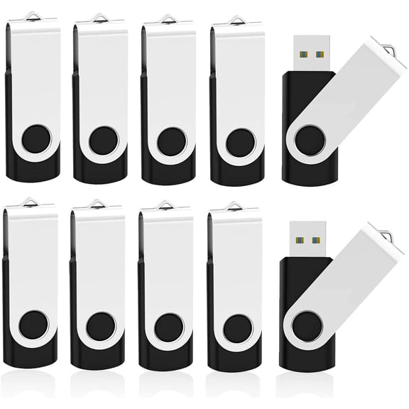 8GB USB 3.0 Flash Drive Swivel Memory Sticks(8GB* 10PCS,Black)